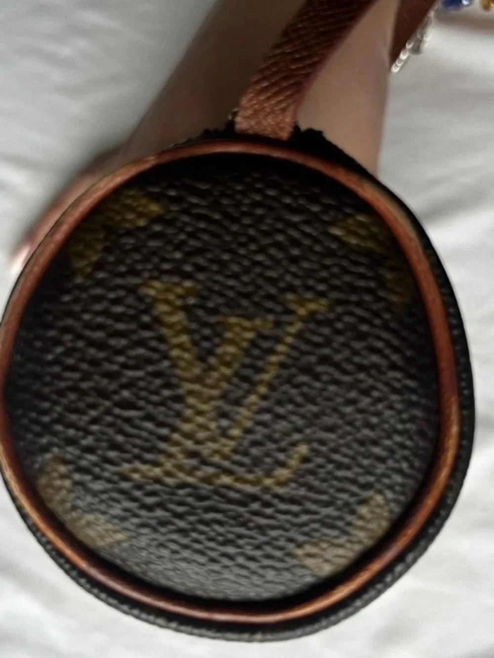 Louis Vuitton Monogram Papillon Pouch Brown authenticity certificate attached